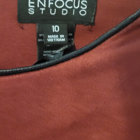 ENFOCUS STUDIOS WOMENS MAROON SHORT SLEEVE DRESS - Picture 7 of 7